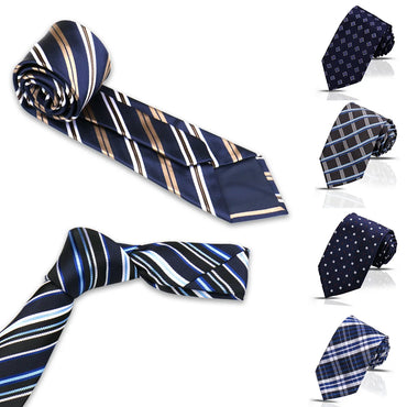 Luxury 8cm Tie For Men Handkerchief Cufflink Tie Clip Set Man Wedding Gravata Suit Accessories Brand Business Necktie Box Gift