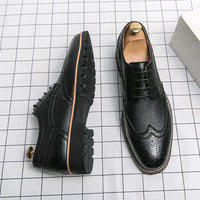 Handmade Oxford Shoes for Men Wingtip Leather Brogue Men's Dress Shoes Classic Business Formal Shoes Male Calfskin Leather Shoe
