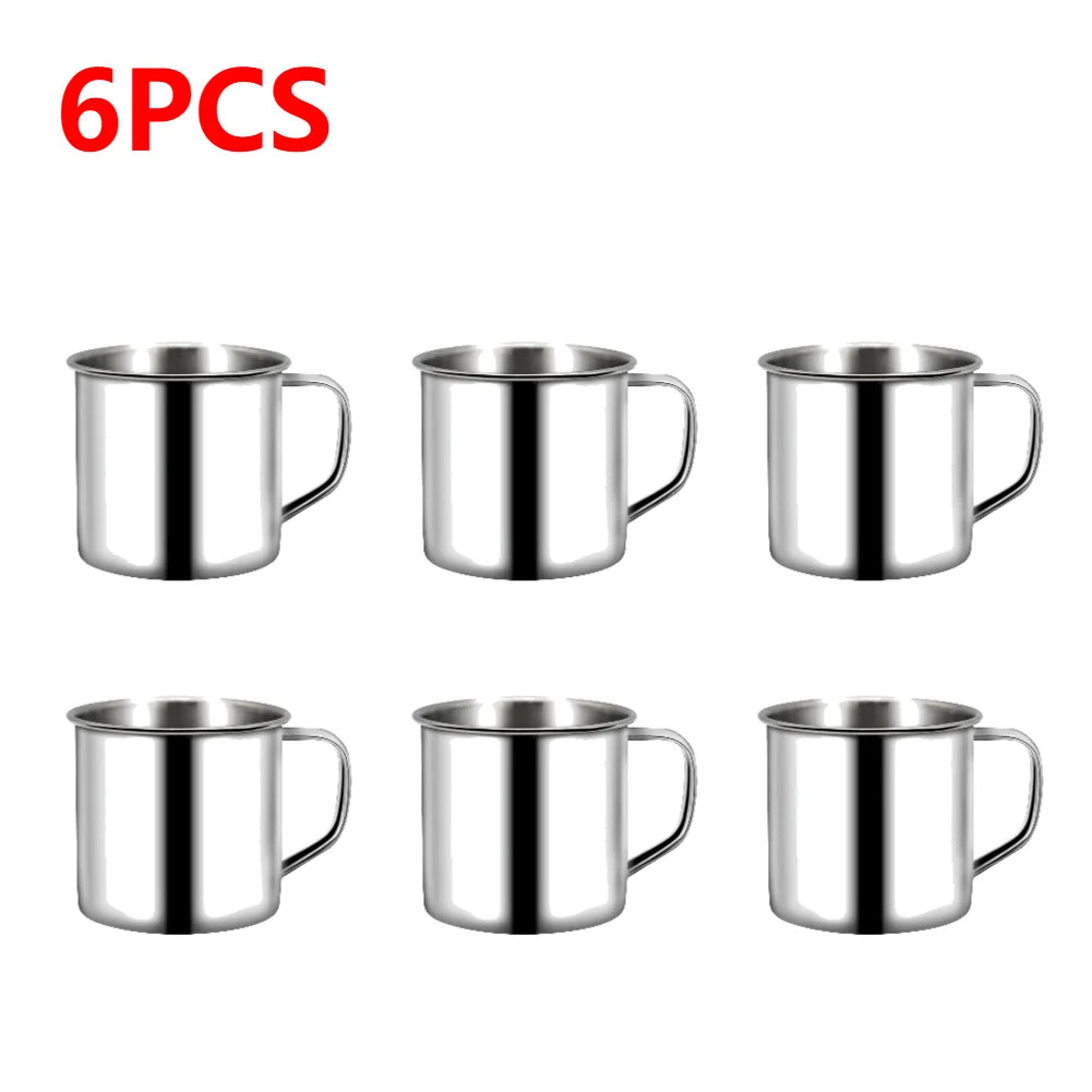 1/5/10PCS 200ML Stainless Steel Mug Coffee Cup Insulated Cup Keep Drinks Hot Camping Travel Mug Milk Tea Cup Tumbler Water Mug