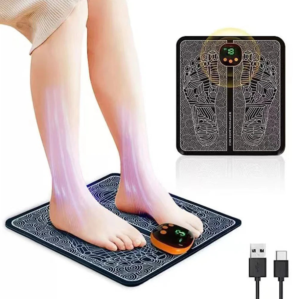 EMS Massage foot pad Pulse Therapy Micro Current foot Massager to Alleviate Fatigue USB Charging Model
