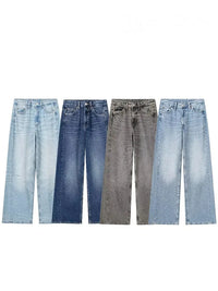 HH Jeans For Women 2023 Worn In All Seasons Denim 4 Colors Long Trousers Female Cool High Street Women's Wide Leg Pants