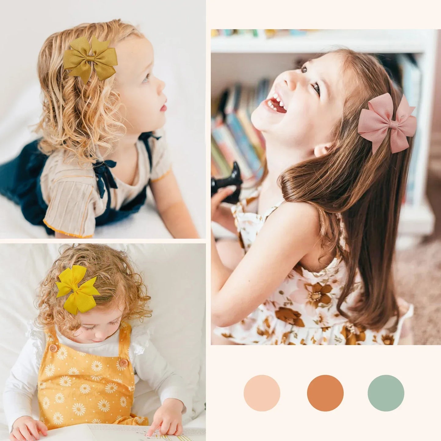 20/40Pcs Sweet Random Candy Color Bow Hair Clip Set for Baby Girls Cute Ribbon Hairpin Kids Headwear Kids Hair Accessories Gifts