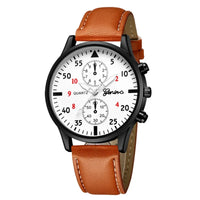 2/1pcs Men Sports Watches Set Man Business Quartz Wristwatch Luxury Brown Leather Bracelet Men Casual Clock Watch（no Box）gifts