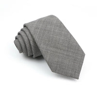 Mens Ties 7cm Classic Wool Handmade Skinny Grey Plaid Neckties Striped Narrow Collar Slim Cashmere Casual Tie Accessories Gift