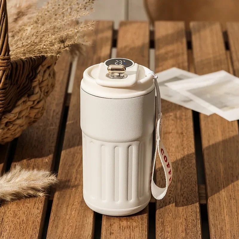 Double-layer Stainless Steel Vacuum Insulated Water Cup with Intelligence Temperature Display Thermal Travel Mug Coffee Hot Cup