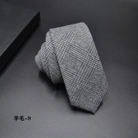 High quality Wool Narrow Tie For Male Work Casual Wedding Groom 6CM Neckties Neckwear Formal Neckcloth Groomsmen Ties men gifts