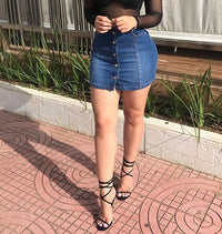 Sexy 2022 Summer New Multi-button Hip Skirt Trend Street Style Half Body Denim Skirt