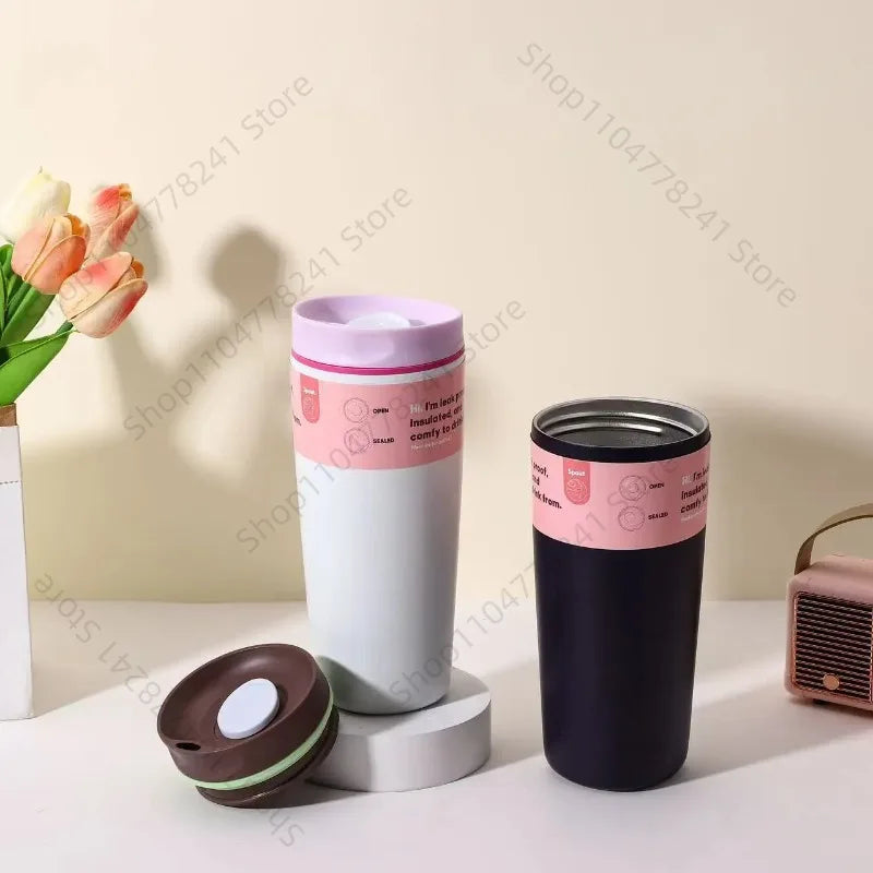 Stainless steel insulated cup, simple and fashionable, suitable for coffee drinking, portable for outdoor use, and can be carrie