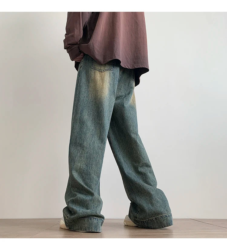 Jeans men Baggy Jeans Straight Casual Distressed Vintage Jean Pants Men Wide-leg Denim Trousers Male Oversize Streetwear Fashion