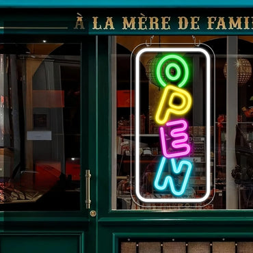 Open Neon Sign Business LED Neon Light Sign Bright Colorful Store Window Door Coffee Shop Florist Bars Salon Restaurant Decor