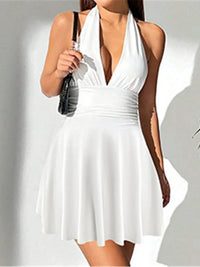 Deep V Neck Halter Backless Summer Dress Evening Party Bodycon Dress Elegant Dress For Women Tight Dress Clubwear Vestidos D316