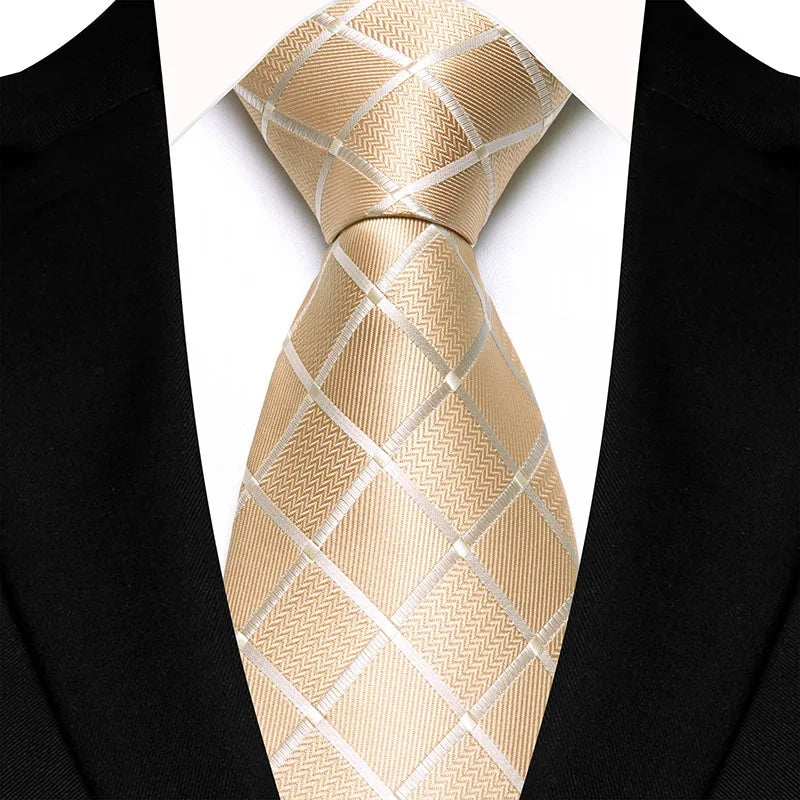 Luxury 8CM Mens Necktie Plaid & Checks Ties For Man Groom Groomsman Jacquard Woven Ascot Formal Business Party Accessories