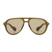 New European and American Men's Aviator Glasses Retro Double-Brorgon Square Frame Sunglasses Cross-Border Spot Wholesale