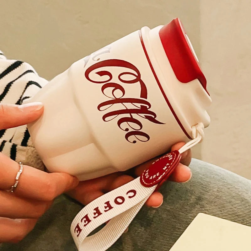 304 Stainless Steel Insulated Cup Women Men Water Bottles Coffee Cup Gift Portable Dual Drink Office Cup Coca-cola fashion 2024
