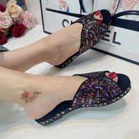 Trendy Colorful Slides for Women 2023 New Classic Design Sandals Italian Style Lady Shoes Low Heel Summer Mules Comfy Sandals