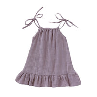 Summer Toddler Baby Girl Sleeveless Ruffles Dress Sarafan Kids Cotton Linen Muslin Slip Dresses Clothing