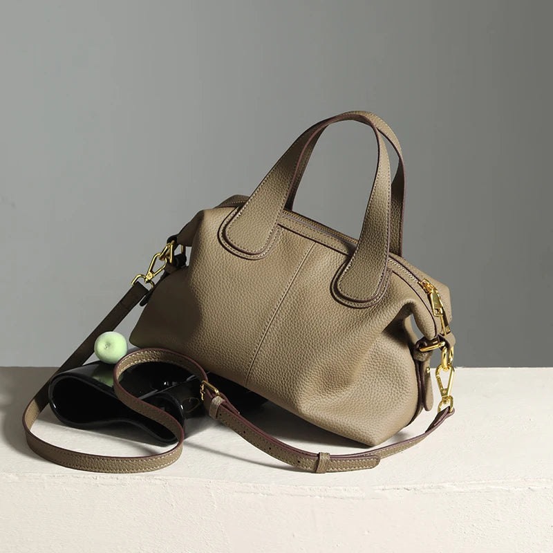 Ladies' luxury handbag high-quality genuine leather large capacity pillow bag with a ladylike temperament suitable for shopping