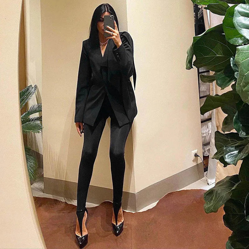 Fashionable winter black high waisted tight Y2K women's pants sexy shiny casual club 2025 tight pants