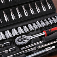 46pcs Combination Set Wrench Socket Spanner Durable Screwdriver Household Motorcycle Car Repair Tool Kits Accessory