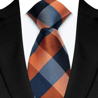 Luxury 8CM Mens Ties Plaid Checks Stripes Classic Business Necktie Jacquard Woven Neck ties For Men Groom Wedding Party Neckwear
