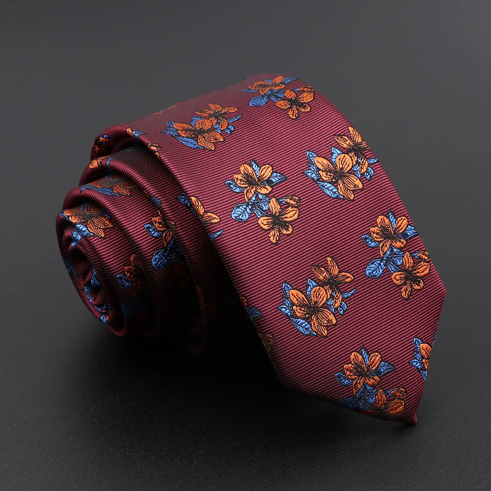 26 Styles Men's Jacquard Novelty Ties Skinny Floral Paisley Striped  Necktie Business Narrow Suit Shirt Daily Wear Accessories