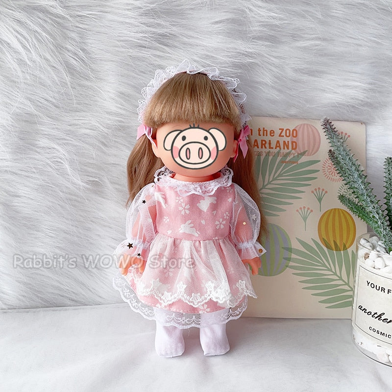 Doll Clothes Fit 25cm Baby Doll Accessories 1/6 BJD Doll New Born Doll Outfits Cute Dress Headwear Suit Girls Gifts