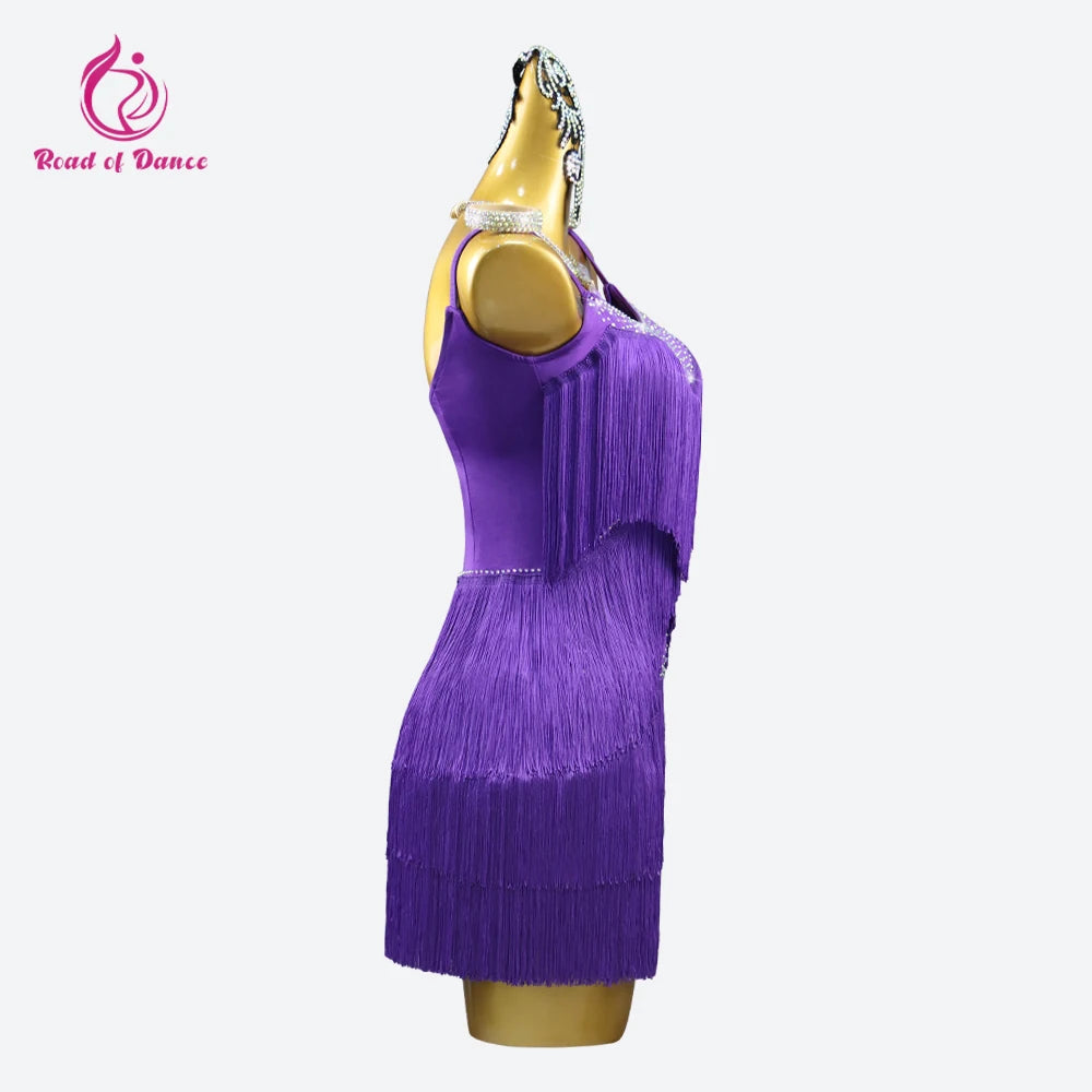 2025 Dress For Dance Parties Dancewear Women's Latin Dance Suit Sexy Clothing Kids Fringed Skirt Practice Ballroom Costume Stage