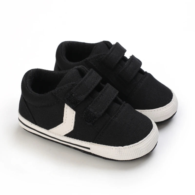 Newborn Baby Boys Girls Classic Sports Sneakers Canvas First Walkers Soft Sole Anti-Slip Comfortable Infant Toddler Shoes