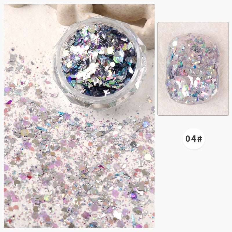 1 Box Silver Irregular Aluminum Foil Colorful Paper Nail Art Sticker 3D Glitter DIY Manicure UV Gel Polish Nail Decoration Tools