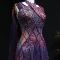 Sharon Said Women's Formal Evening Gowns Cape Sleeve Criss-cross Halter Luxury Prom Dress for Wedding Party SS297 Customized