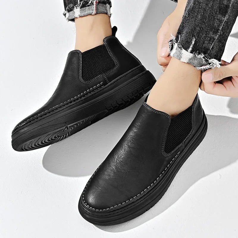 High Boots Men Working Shoes Men's Safety Shoe Mens Ankle Boots Leather Casual Sneakers Dress Booty Man Free Delivery Shoes Work