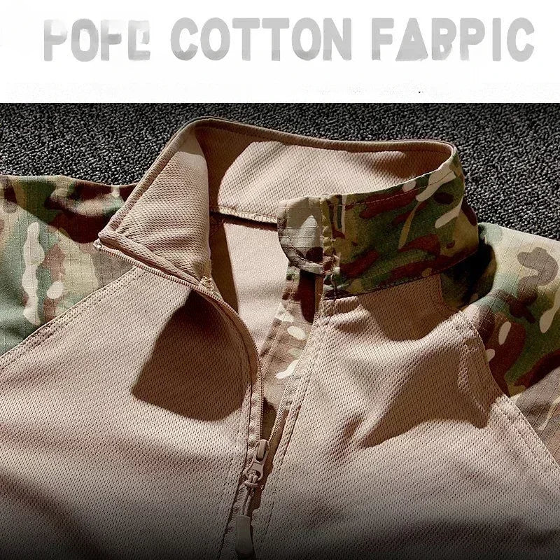 Outdoor Camo Suits Tactical Shirts Training Set Multi-pocket Work Wear Pants Men Clothing Hunting Clothes Wear-resisting