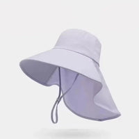 Sun Hat For Women With Neck Flap UPF 50+ UV Protective Hiking Beach Shawl Sunscreen Cap Wide Brim Ponytail Travel Fisherman Hat
