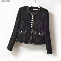Short Coats 2025 Autumn Winter Outerwear New Women Office Lady French Design Chic Korea Pockets Cute Japan Woolen Blazer Jackets