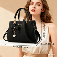 Ladies' handbag 2026 new fashion trend embossed plain style versatile casual shoulder crossbody bag.
