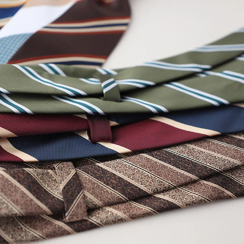 8CM Formal Striped Neckties For Men Suit Professional Gentleman Polyester Paisley Neck Tie Male Groomsman Wedding Party Cravat