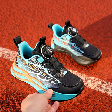 New Anti-skid Leather Kids Sneakers for Boys Running Walking Lightweight Casual Shoes With Fashion Dragon Pattern Size 31-38