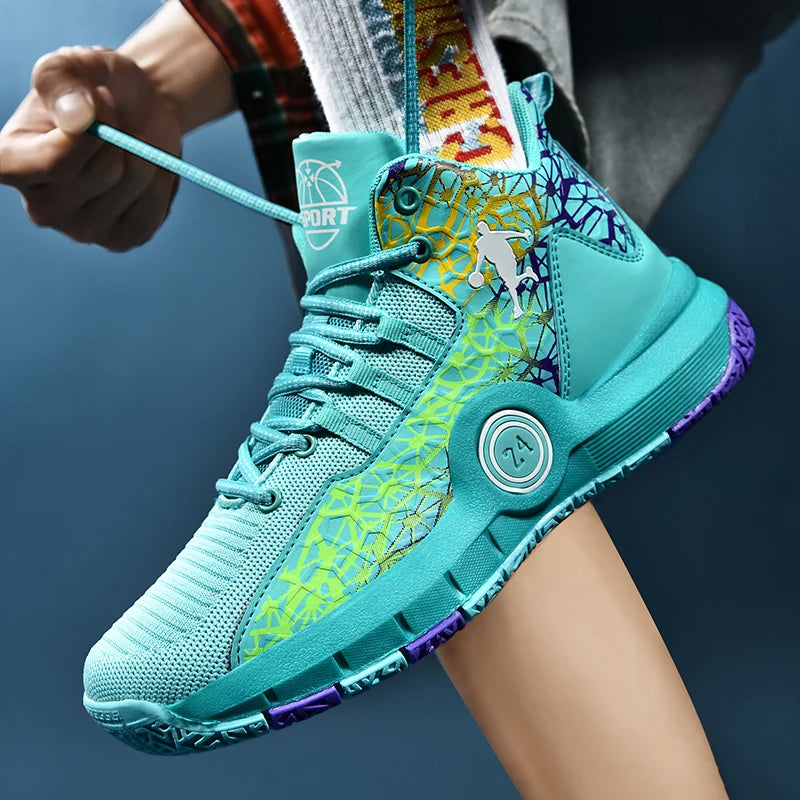 Basketball Shoes Men Field Training Non-slip High-top Luxyry Design Mesh Breathable Sneakers Pro Original Kids Basketball Boots