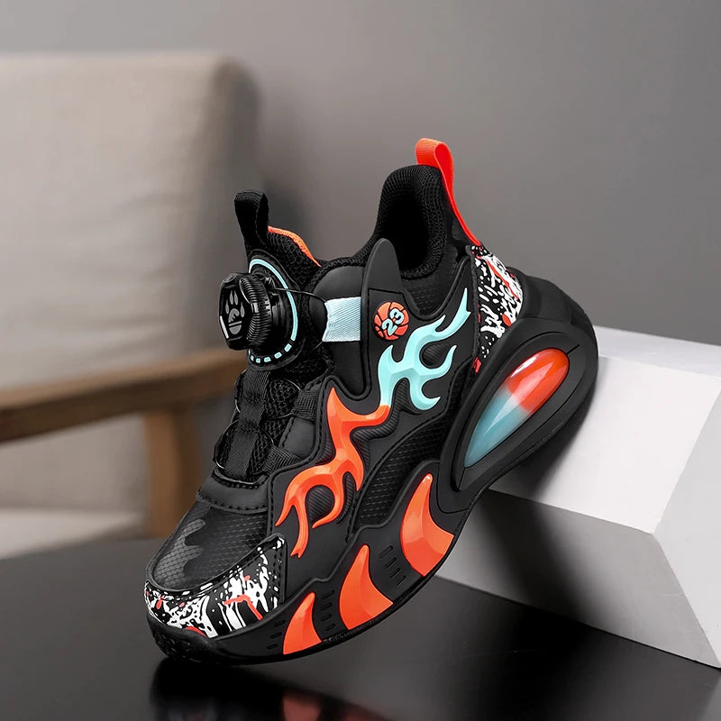 A pair of children's four-season leather high-top basketball shoes, wear-resistant basketball shoes, size 28-39，JT-2825