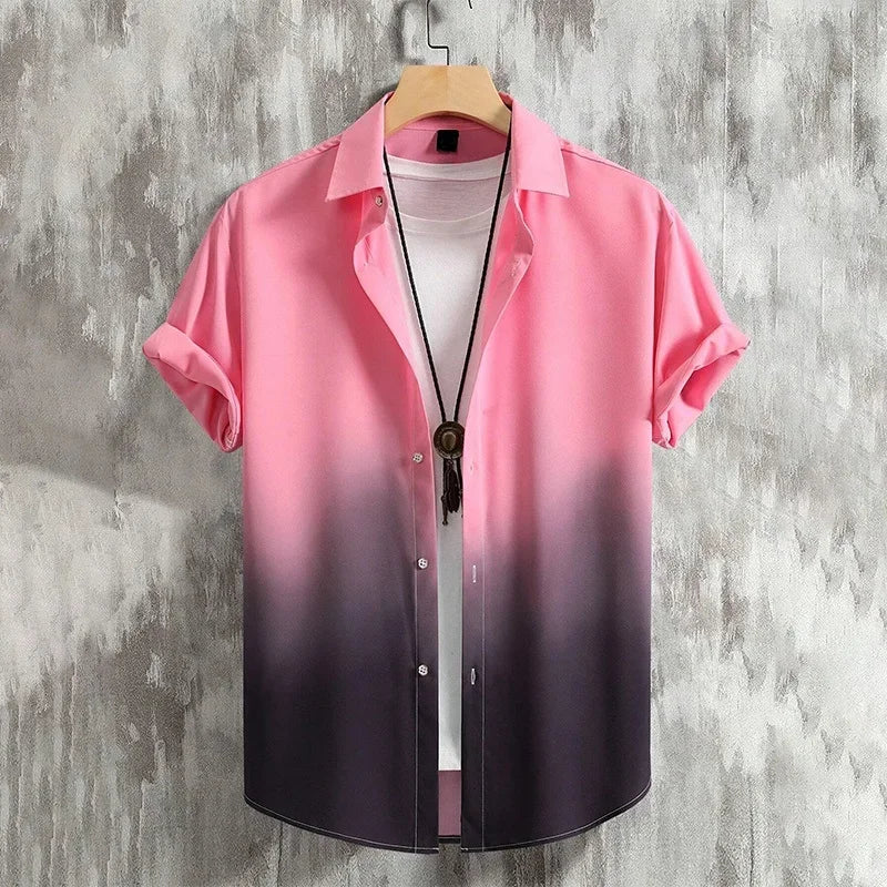 Summer 3d graffiti print shirt Casual fashion business men Hawaiian shirt Women Holiday button shirt ropa de hombre