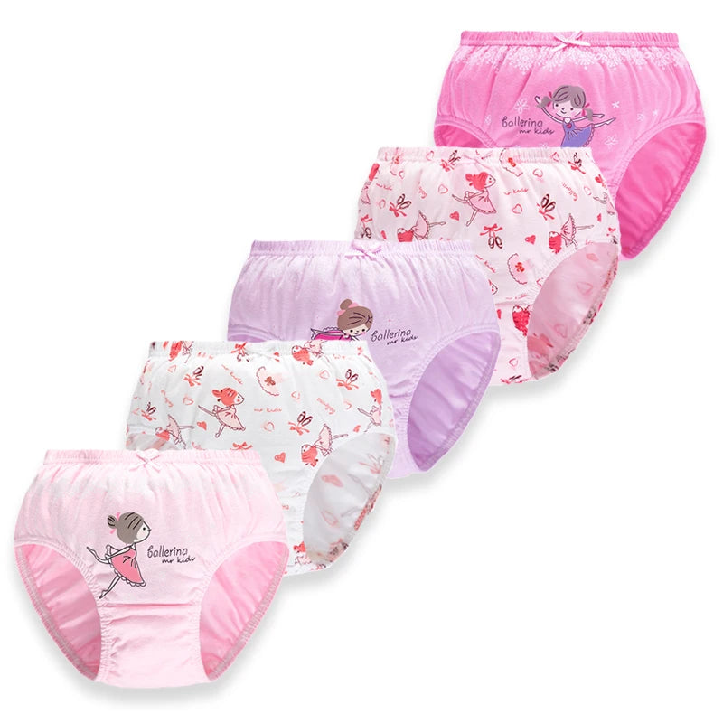 5 Pcs/Box Children Underwear Girl Soft Cotton Girls Briefs Pants Cartoon Lovely Cat Kids Underpants Breathable Panties For Girls