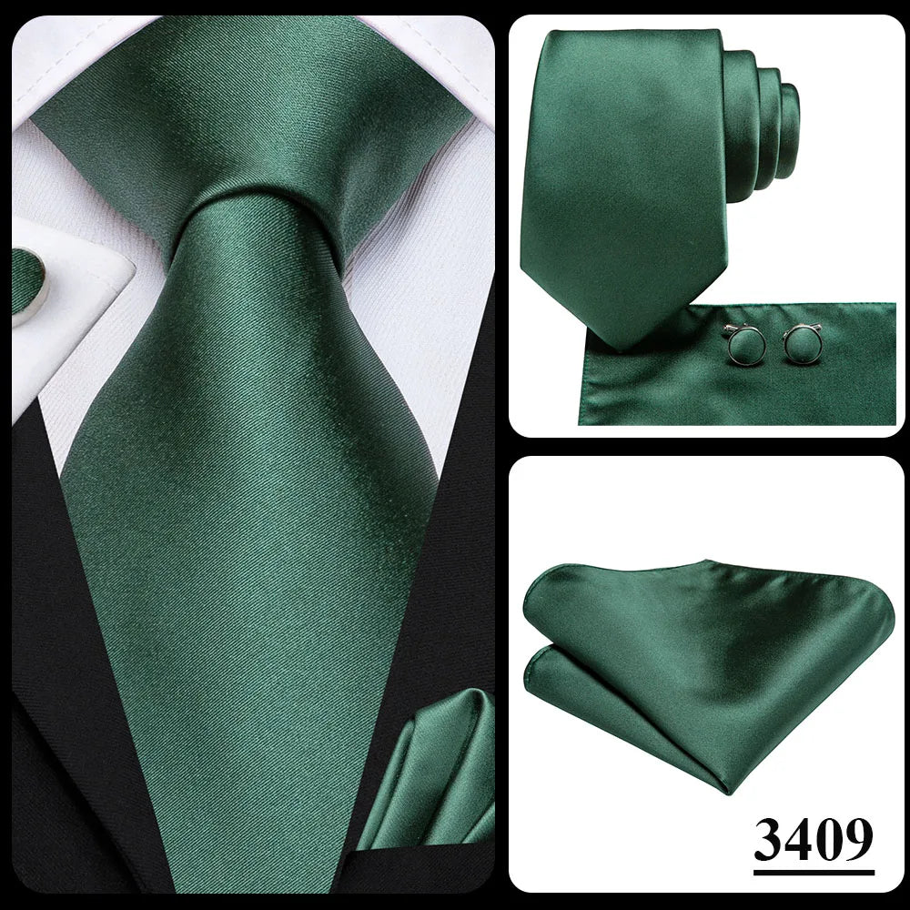 Hi-Tie Blue Business Solid 100% Silk Men's Tie NeckTie 8.5cm Ties for Men Formal Luxury Wedding High Quality Gravata