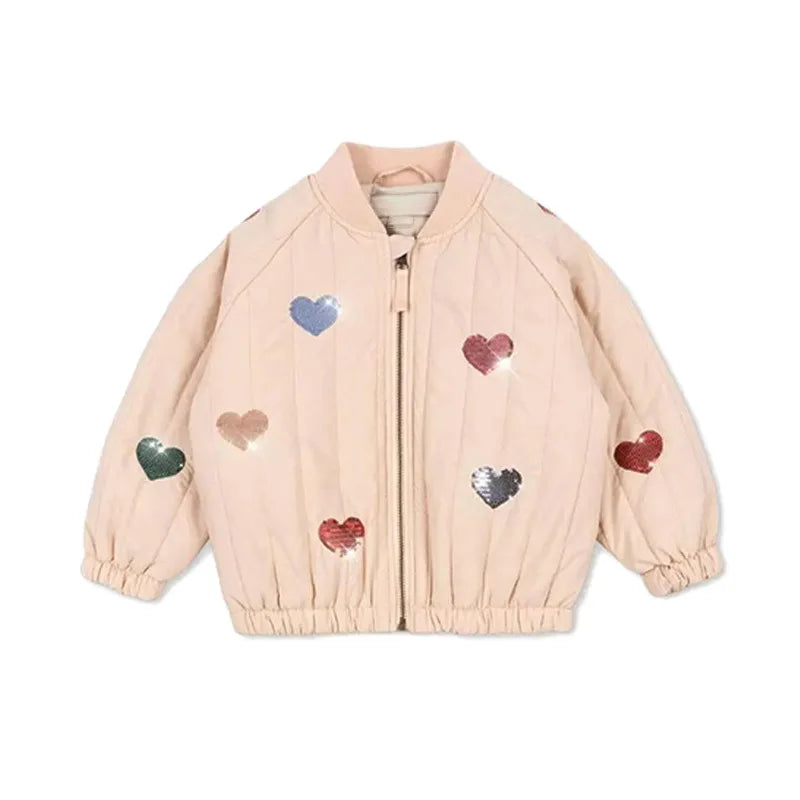 Children's coats for autumn and winter ks new collection Girls' embroidered sequined thickened wool jacket flight suit coat