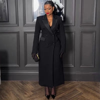 Plus Size Spring Autumn New Solid Color Matching V-Neck Long Sleeves Fashion Commuting Slim Fit Elegant Style Long Maxi Dress