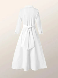 Dresses for Women 2023 Spring Summer Lapel Solid Strap Long Sleeve Dress White Dress Women Clothing Streetwear Evening Dresses