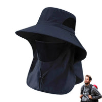 Outdoor Sun Fishing Hat with Neck Cover Breathable UV Protection Wide Brim for Hiking Beach Summer Adults