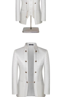 2025 New Wedding Host Performance Men's Suit Dress Three-piece Botanical Floral Pattern  Blazer  for Men with Pants and Vest