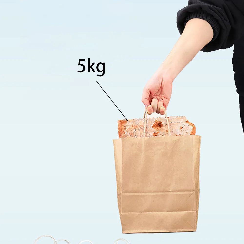10Pcs Pure Colour Kraft Paper Gift Bags Tote Bags Kids Craft DIY Supplies