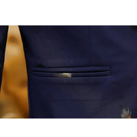 Men's Korean Slim Suit Blazer Men's Summer Handsome Personality Printed Small Suit Night Men's Casual Suit Thin Jacket