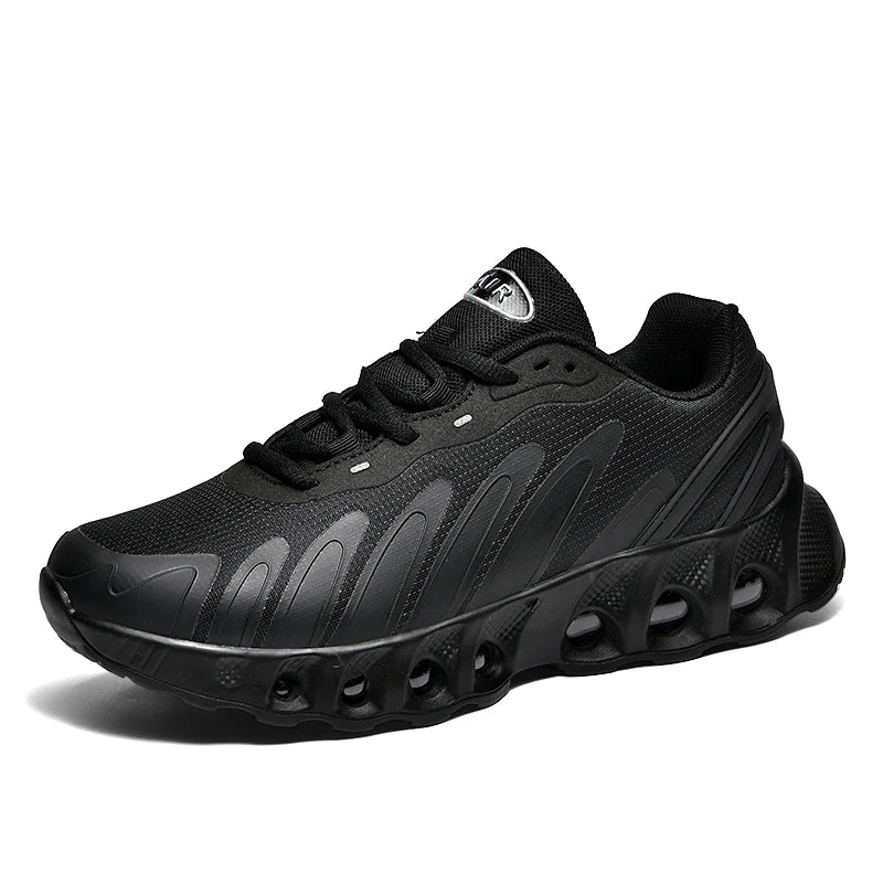 New men's sneakers PU air cushion anti-slip shock absorber running shoes outdoor lightweight and breathable mesh running shoes